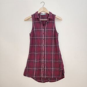 Maurice’s Flannel Button Up Sleeveless Shirt Dress Size Small